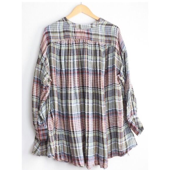 FREE PEOPLE Come On Over Plaid Button
Down Shirt S - Picture 5 of 6